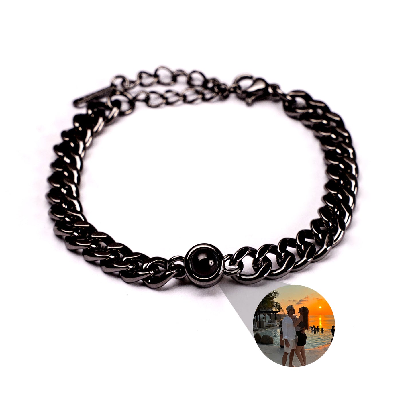 Fotoarmband mit eigenem Foto - Cuban Chain